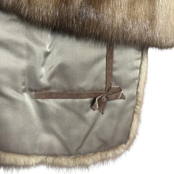 Vintage Mr. Leonard The New York Fur Shop of South Bend Brown Mink Cape Shawl - Picture 6 of 12